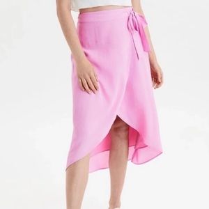 American Eagle midi wrap skirt | yellow